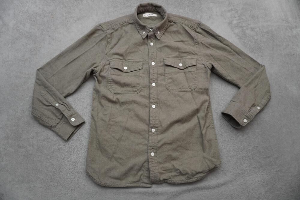 Everlane Shirt Mens Medium Brown Flannel Button Down Long Sleeve Organic Cotton